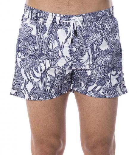 light blue iris print swim shorts