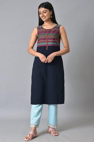 light blue printed ankle-length casual women regular fit palazzo