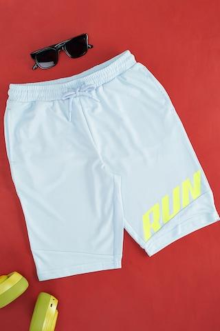 light blue printed knee length mid rise active wear boys regular fit shorts