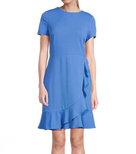 light blue ruffle mini dress