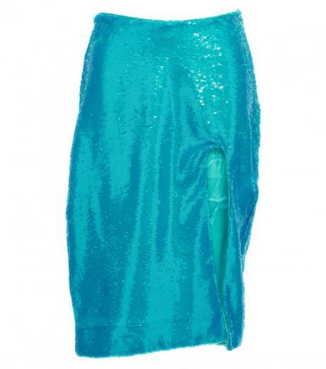 light blue sequin  midi skirt