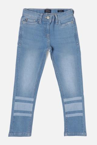 light blue solid casual girls slim fit jeans