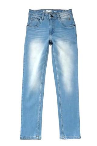 light blue solid full length casual boys regular fit jeans