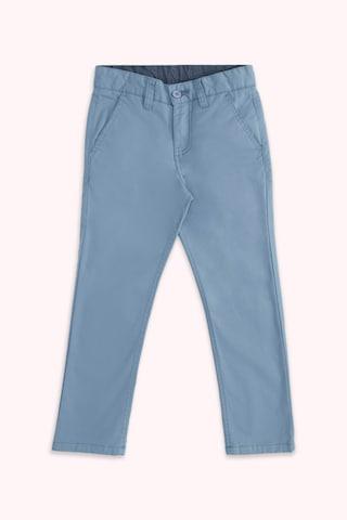 light blue solid full length mid rise formal boys regular fit trousers