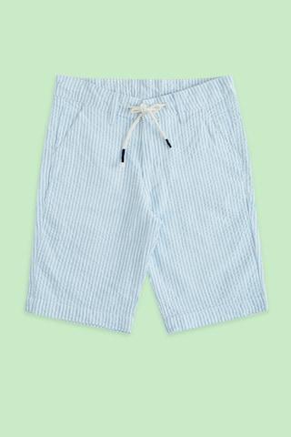 light blue stripe knee length casual boys regular fit shorts