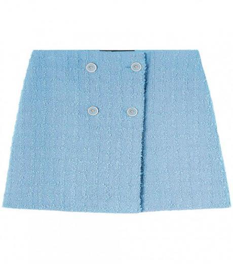 light blue tweed mini skirt