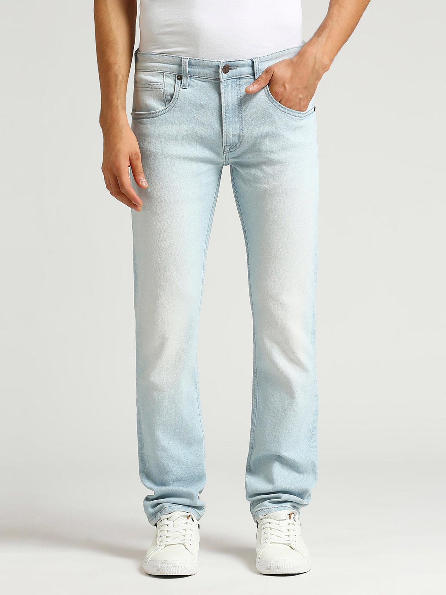 light blue vapour slim fit mid waist jeans