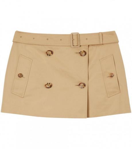 light brown cotton mini skirt