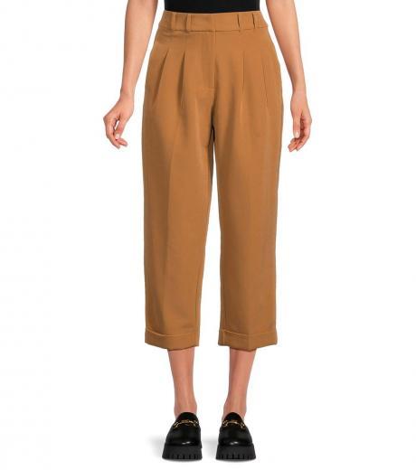 light brown high rise cropped pants