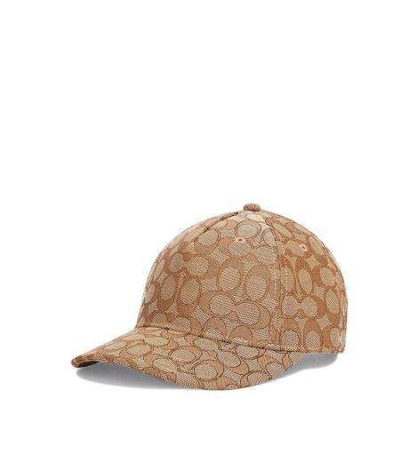 light brown signature jacquard baseball hat