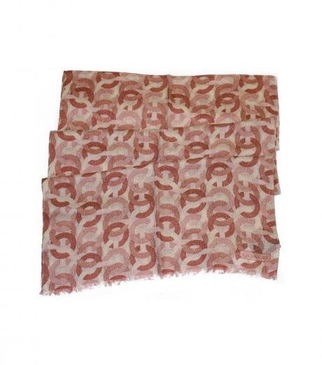 light coral c metallic oblong scarf