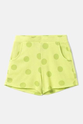 light green print cotton girls regular fit shorts