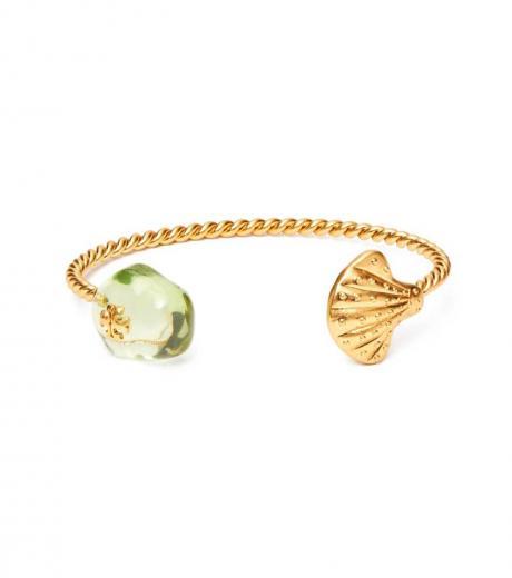 light green twisted shell cuff bracelet