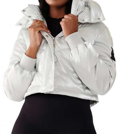 light grey crop puffer jacket