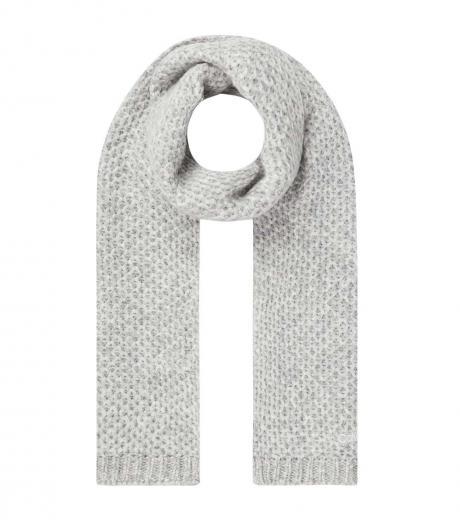 light grey knitted scarf
