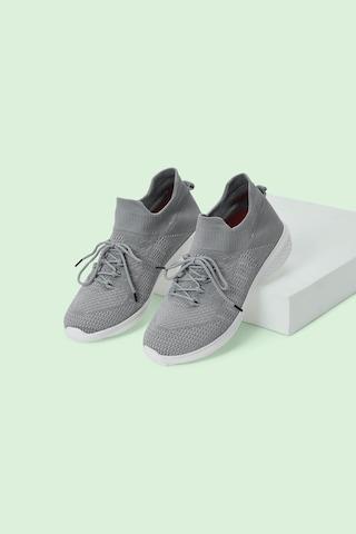 light grey knitted upper casual women sport shoes