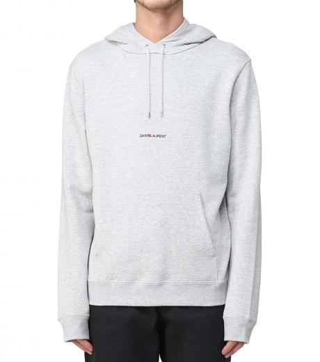 light grey printed logo hoodie