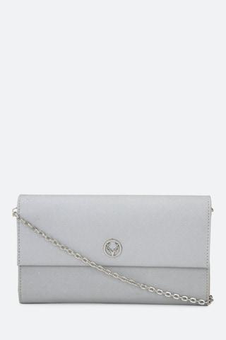 light grey solid casual polyurethane women wallet