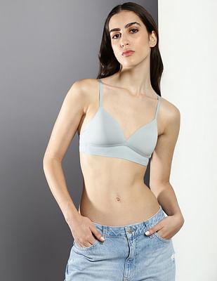 light lined triangle solid bra