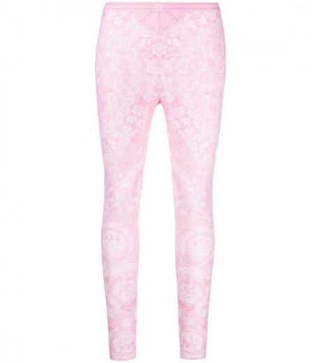 light pink barocco print lycra leggings