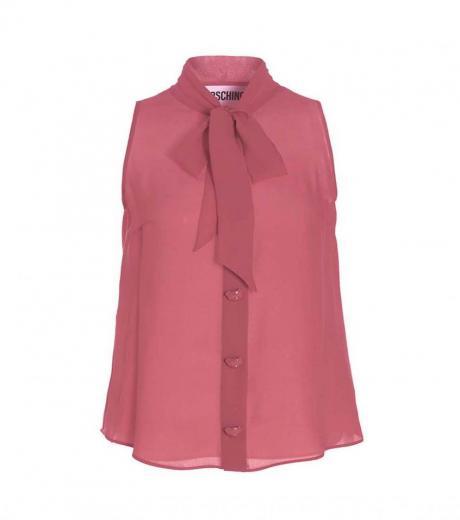 light pink bow blouse