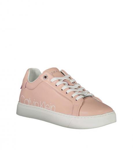 light pink contrast logo sneakers