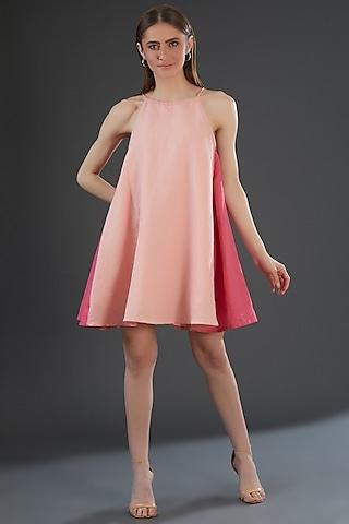 light pink cotton poplin embroidered dress