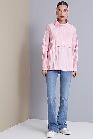 light pink polyester top