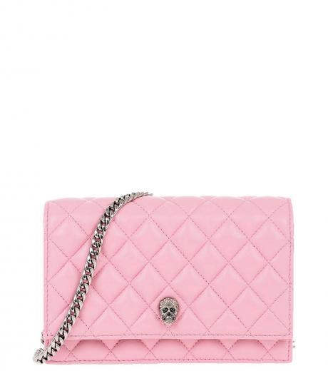 light pink quilted mini crossbody bag