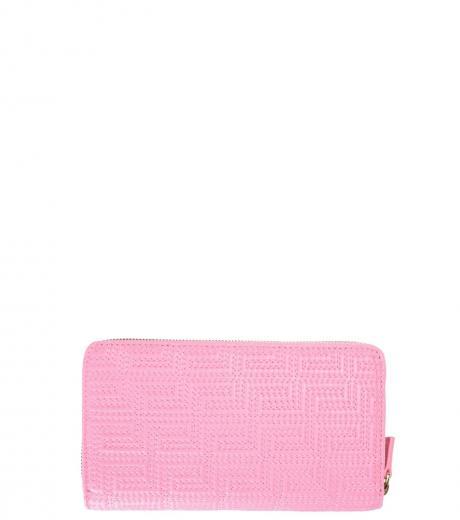 light pink textured wallet