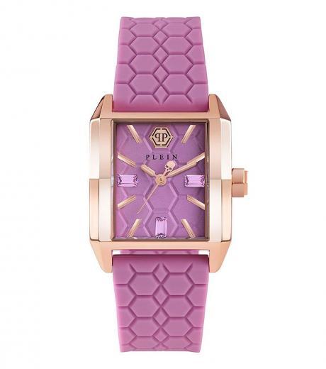 light purple offshore square dial watch
