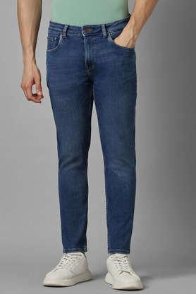 light wash cotton super slim fit men's jeans - navy