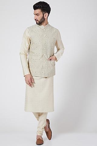 light beige cotton silk waistcoat
