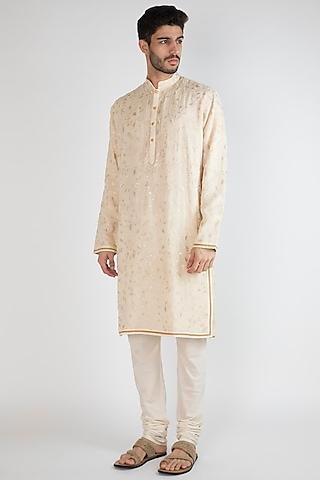 light beige embroidered kurta