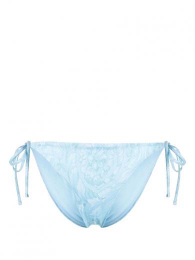 light blue barocco print swimwear