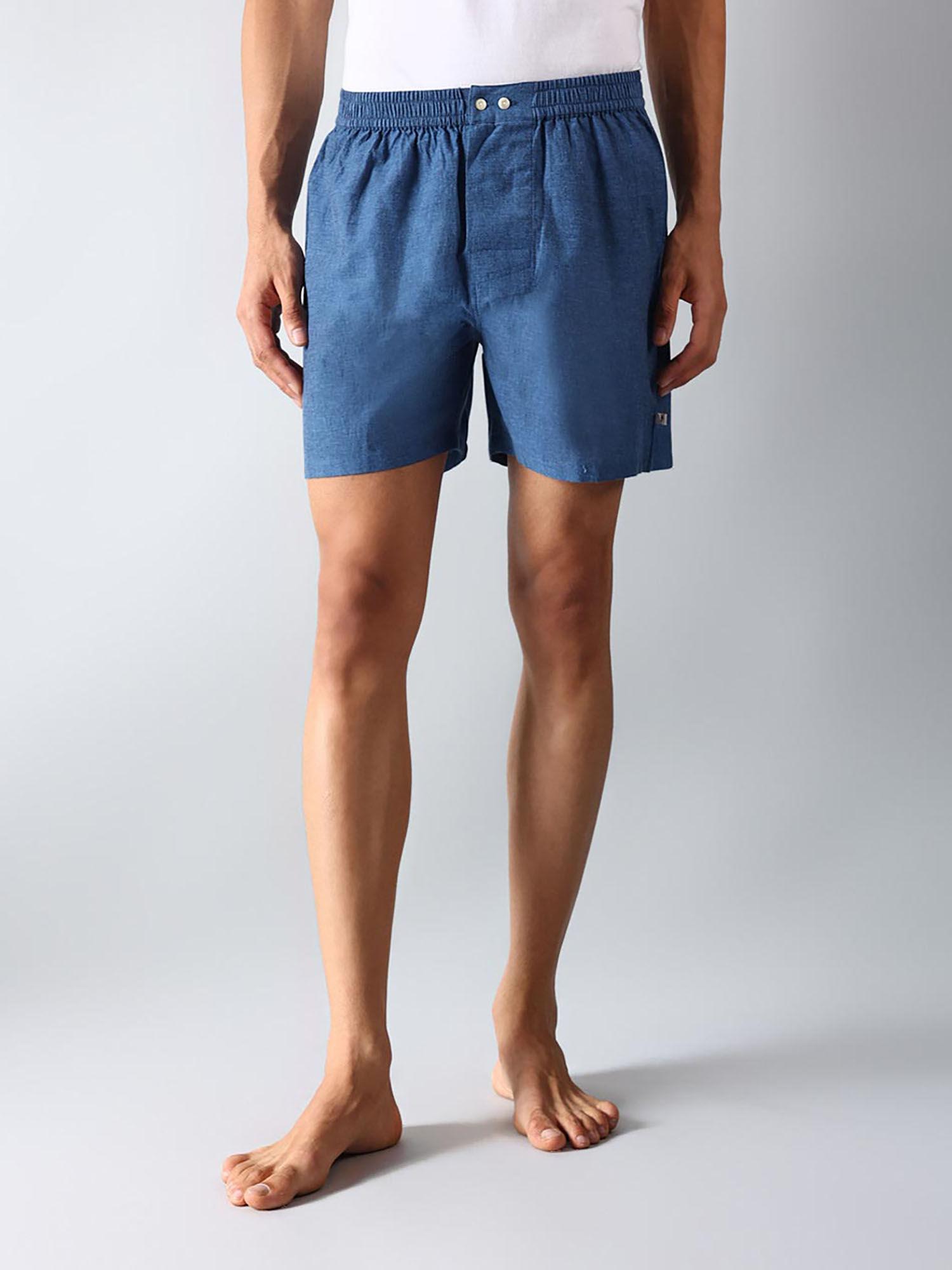 light blue cotton boxer shorts