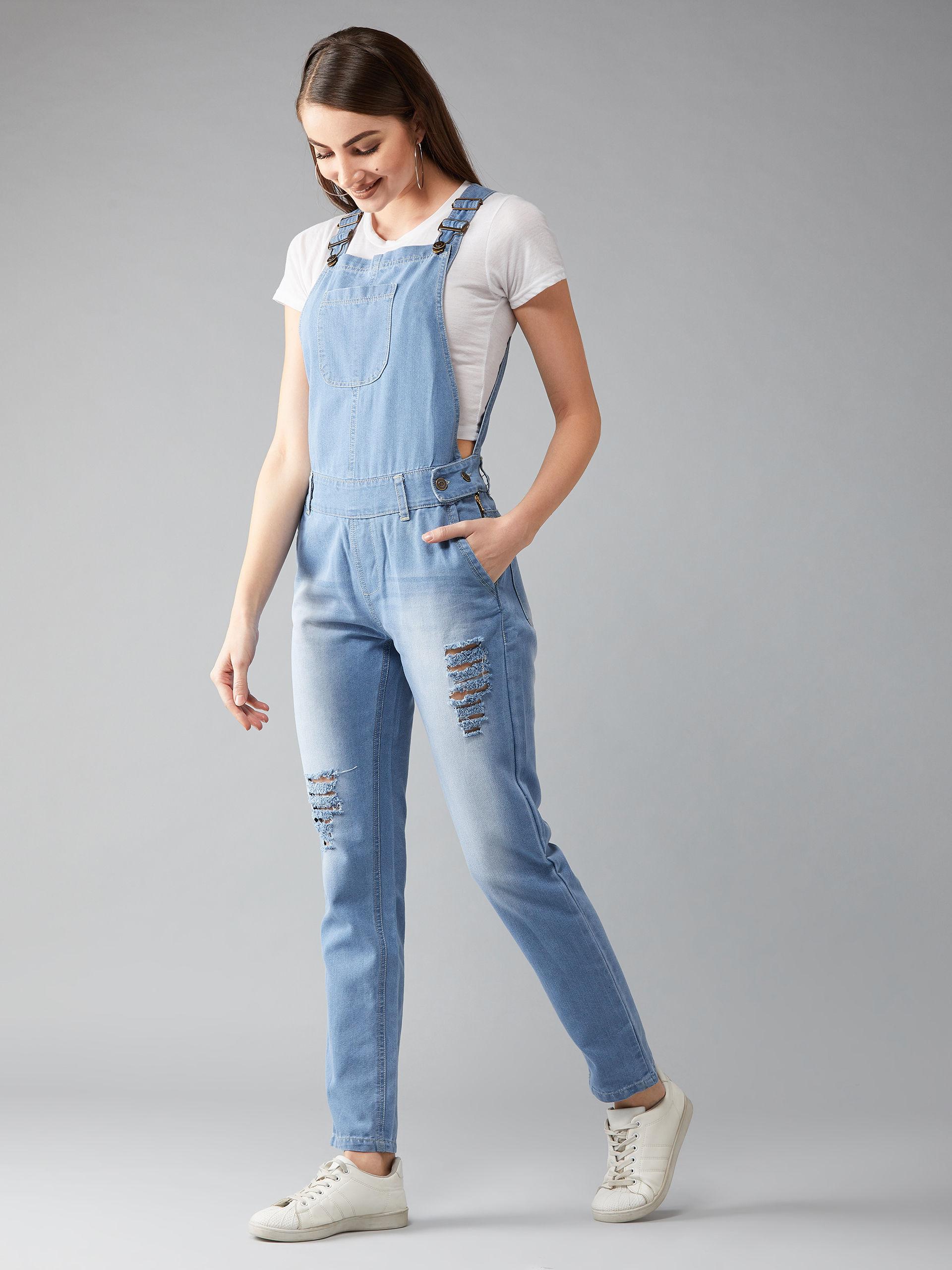 light blue denim dungaree