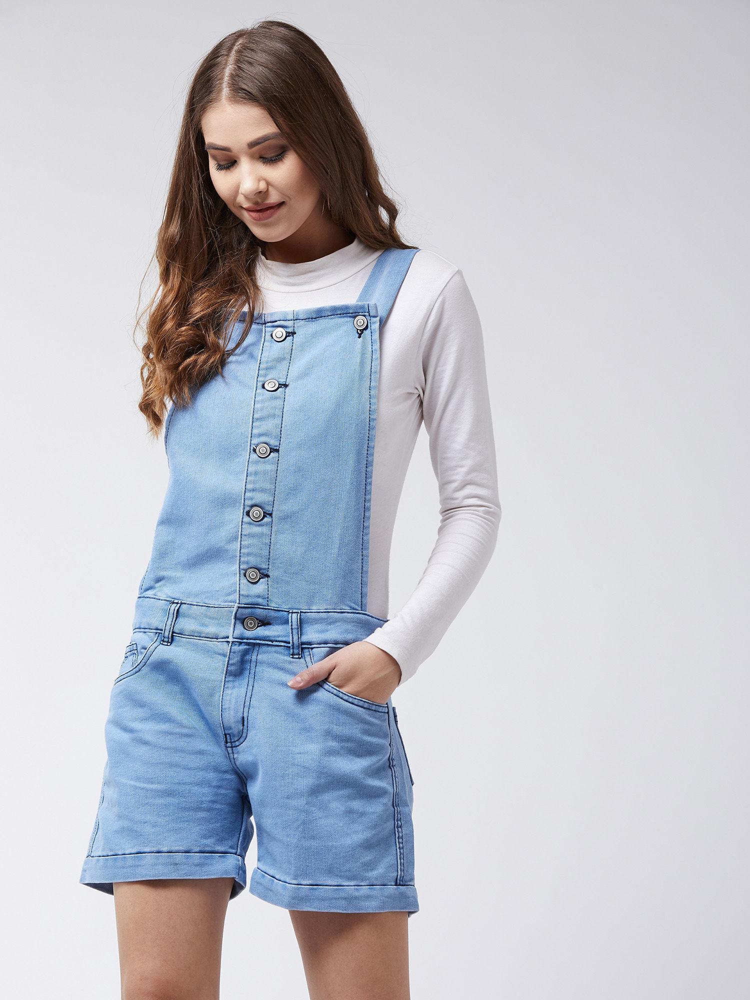 light blue denim dungaree