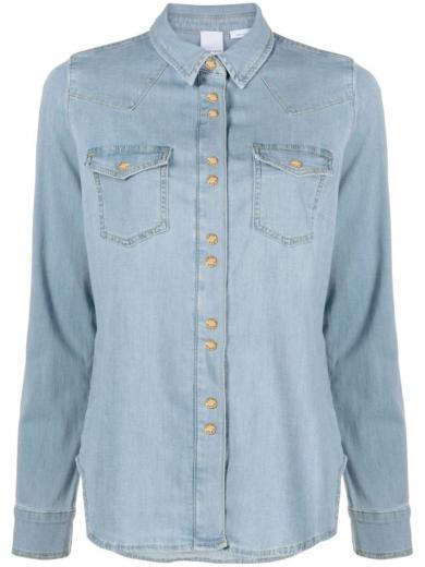 light blue denim shirt