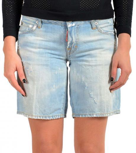 light blue distressed bermuda shorts