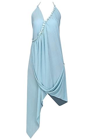 light blue embellished aysmmetric dress