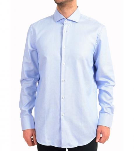 light blue geometric print dress shirt