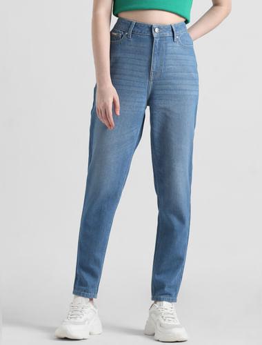 light blue high rise emily straight fit jeans