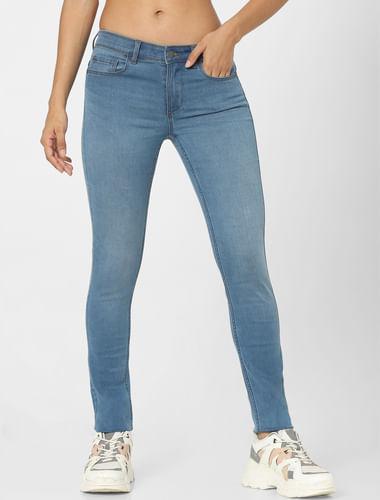 light blue high waist skinny jeans