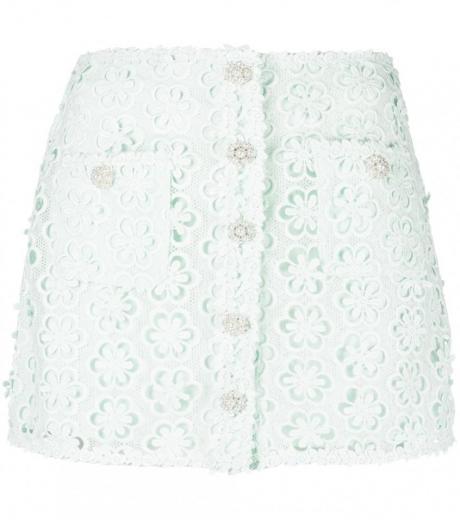 light blue lace mini skirt