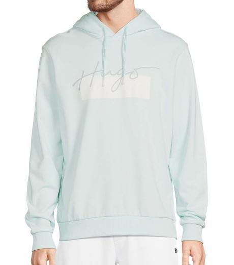 light blue logo hoodie