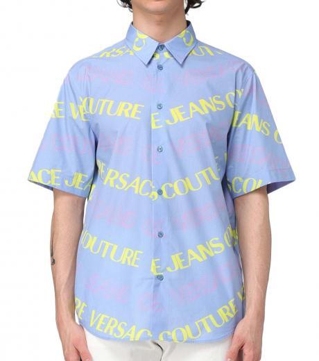 light blue logo print shirt