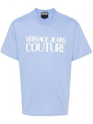 light blue logo print t-shirt