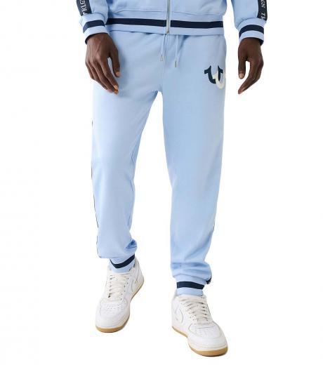 light blue logo trim track pant