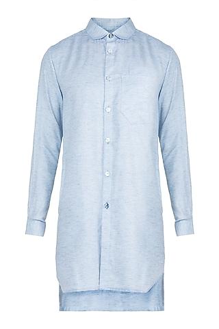 light blue long line melange kurta